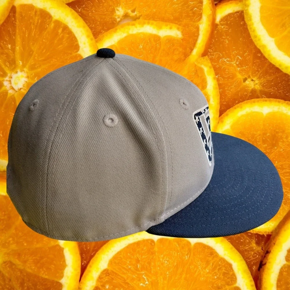 New Era 9FIFTY Youth Snapback Hat Grey Navy Blue American Flag Logo Cap